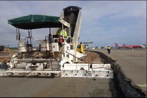 Heavy duty asphalt pavements were required in the airside environment